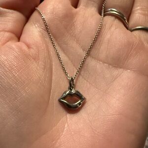 Vintage Betsey Johnson Lips Necklace